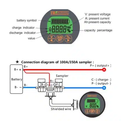 Shunt Battery Monitor Management System 80V 350A Caravan RV Motorhome DIY
