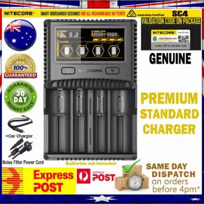 Nitecore SC4 Charger + Car Charger