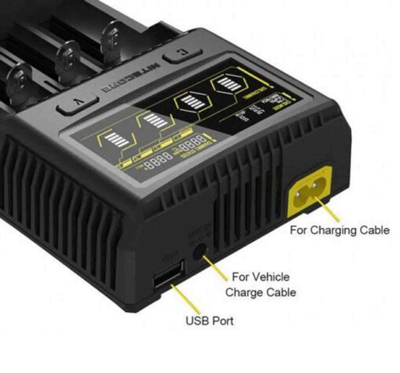 Nitecore SC4 Battery Charger (Ports)
