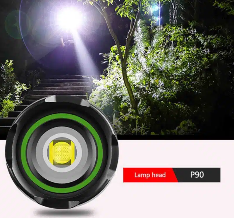 XHP90 LED Flashlight Torch Camping