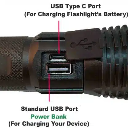 XHP90 Powerful Tactical 5 Mode Flashlight Power Bank Charging Phone LED Torch