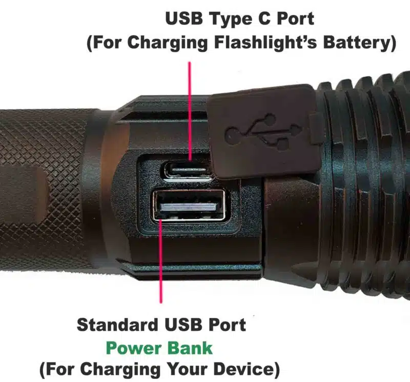 XHP90 Powerful Tactical 5 Mode Flashlight Power Bank Charging Phone LED Torch