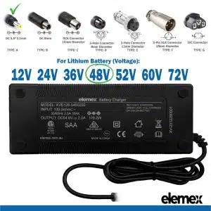eBike Chargers 48V 2A - DC5.5 - 2.1mm Connector - Elemex