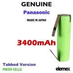 Panasonic NCR18650B 2500mAh Solder TABBED Battery Elemex