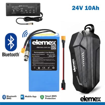 24V Lithium Battery 10Ah eBike Golf Buggy with Waterproof Bag + Charger - Elemex