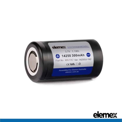 14250 Lithium Battery 300mAh Flat Top Front - Elemex