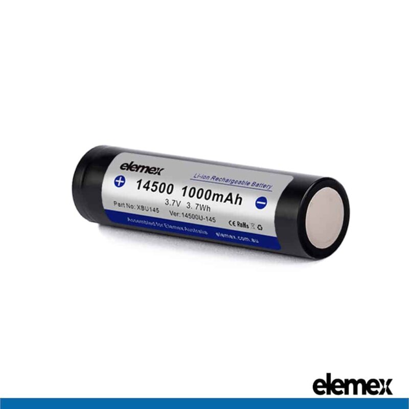 14500 Lithium Battery 1000mAh Flat Top Back - Elemex
