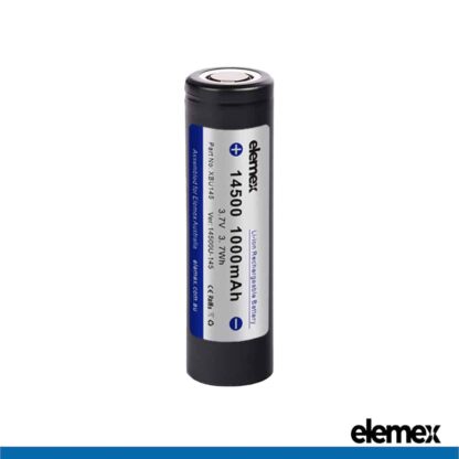 14500 Lithium Battery 1000mAh Flat Top pack of 1 - Elemex