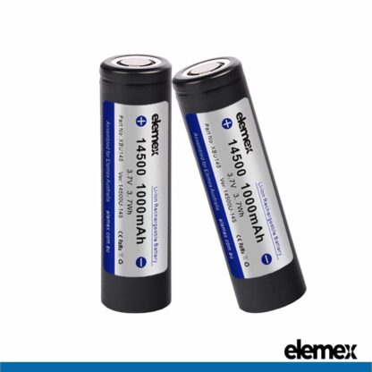 14500 Lithium Battery 1000mAh Flat Top pack of 2 - Elemex