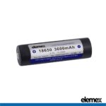 Elemex 18650 3600mAh Lithium Battery Button Top Front - Elemex