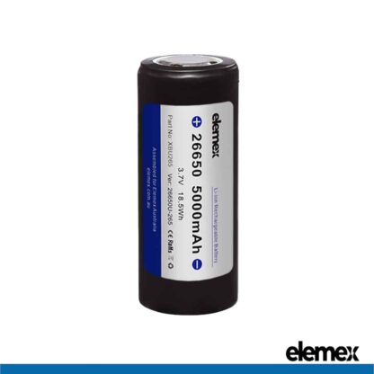26650 Lithium Battery 5000mAh Flat Top - Elemex