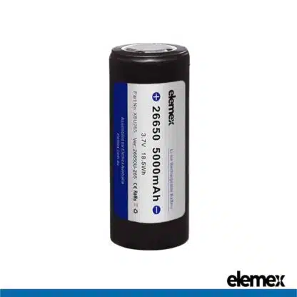 26650 Lithium Battery 5000mAh Flat Top - Elemex