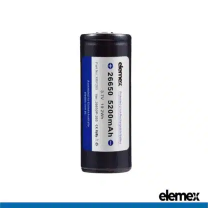 26650 Lithium Battery 5200mAh Protected - Elemex