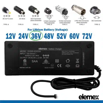 36V Battery Charger 2A - Elemex