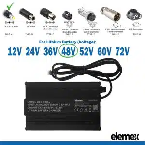 eBike Chargers 48V 3A - DC5.5-2.1mm Connector - Elemex
