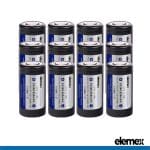 16340 Lithium Battery 850mAh Flat Top Pack of 12 - Elemex
