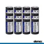 16340 Lithium Battery 850mAh Flat Top Pack of 12 - Elemex