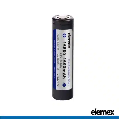 16650 Lithium Battery 1600mAh Flat Top - Elemex
