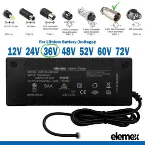eBike Chargers 36V 3A - 3Pin XLR Connectore 18mm - Elemex