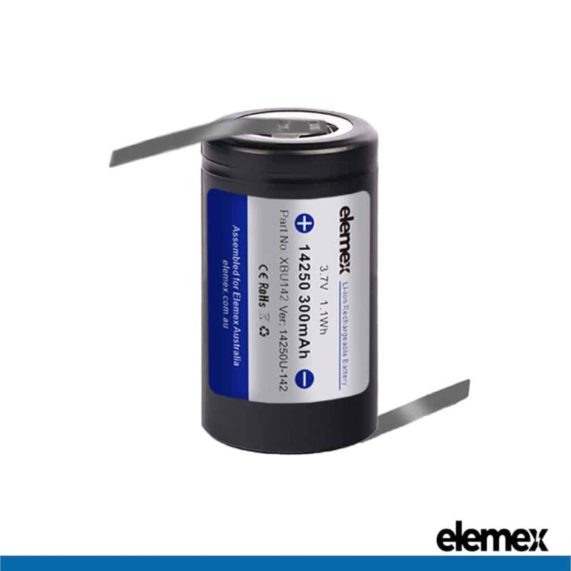 Solder Tabbed 14250 Battery Z-Type - Elemex