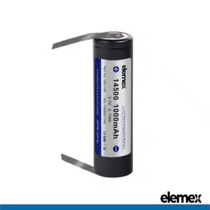 Solder Tabbed 14500 Li-ion Battery U-Type - Elemex
