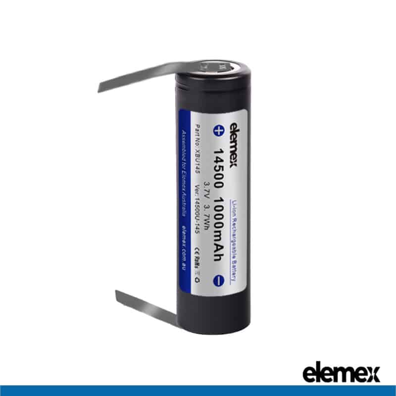 Solder Tabbed 14500 Li-ion Battery U-Type - Elemex