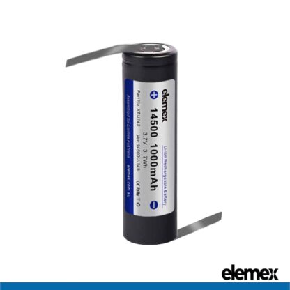 Solder Tabbed 14500 Li-ion Battery Z-Type - Elemex
