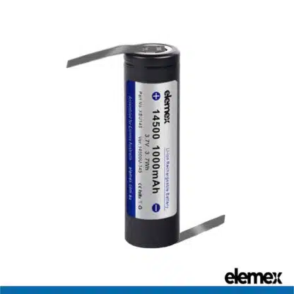 Solder Tabbed 14500 Li-ion Battery Z-Type - Elemex