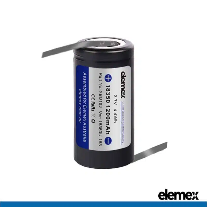 Solder Tabbed 18350 Battery Z-Type - Elemex