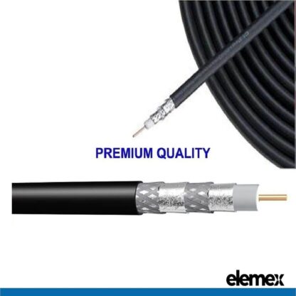 Coaxial Cable RG-6 Quad Shield Digital TV Antenna/Pay TV - Elemex