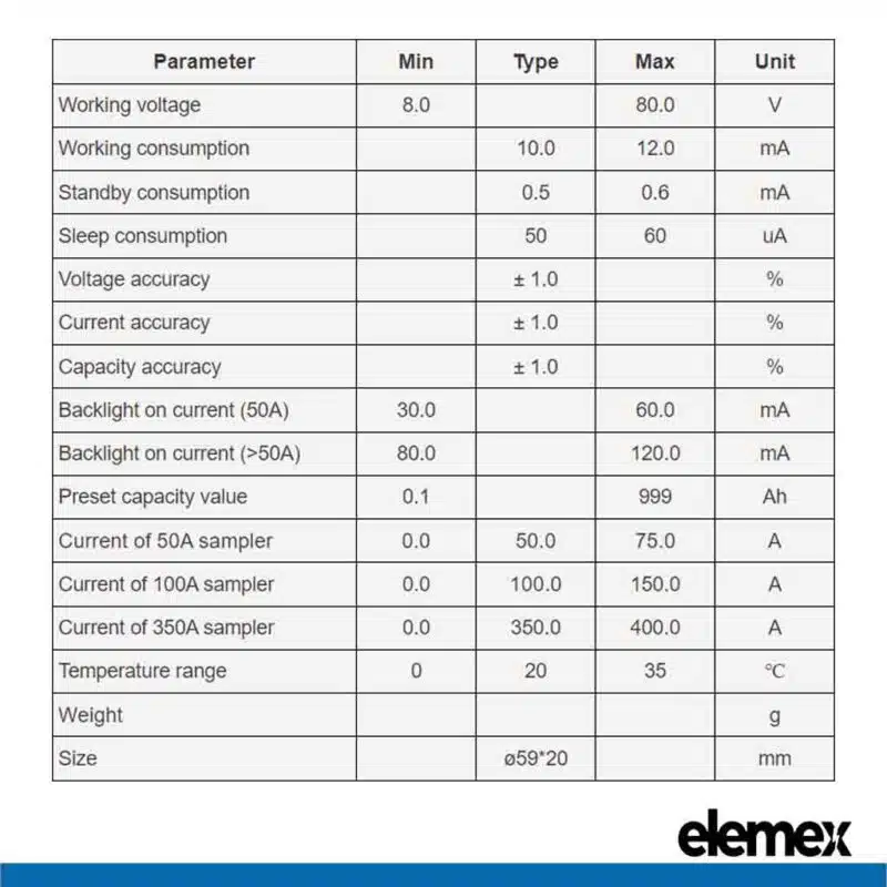 Shunt Battery datasheet - Elemex