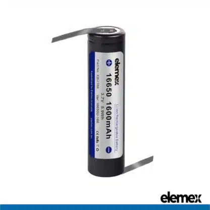 Solder Tabbed 16650 Battery 1600mAh Z-Type - Elemex