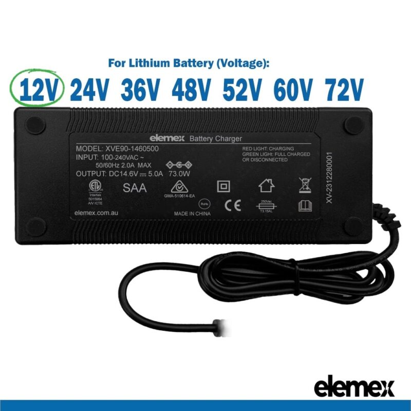 12V battery Charger 5Ah - Elemex