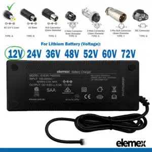 eBike Chargers 12V 5A - DC5.5 2.1mm Connector - elemex