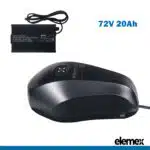 eBike 72 Volt Battery Pack 20Ah Fuel Tank Lithium + Charger - Elemex