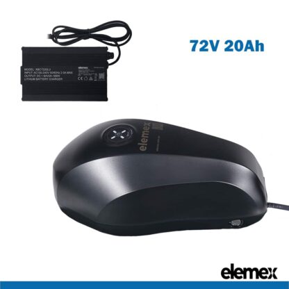 eBike 72 Volt Battery Pack 20Ah Fuel Tank Lithium + Charger - Elemex