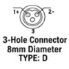 Type D: 3 Pin Female (8mm)