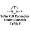 Type F: 3 Pin XLR Male (18mm)