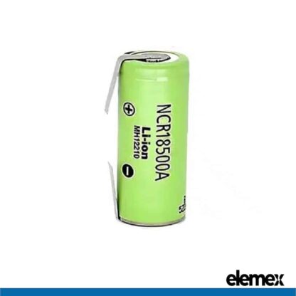 Panasonic NCR18500A Solder Tabbed 2040mAh 3.7 Li-ion Rechargeable Battery - Elemex
