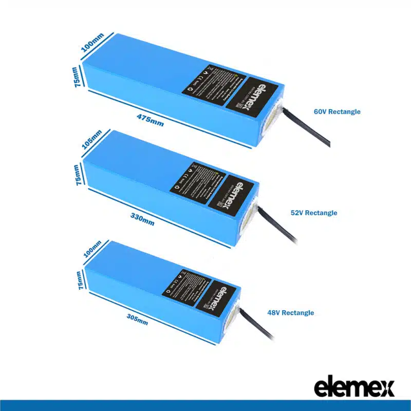 Dimension Rectangle 60V,48V,52V - Elemex