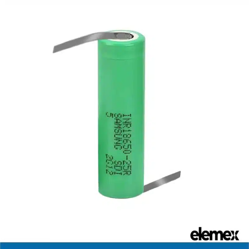 Solder Tabbed 18650 Battery Samsung 25R Z Type - Elemex