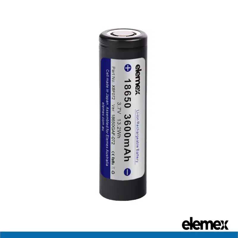 18650 Battery Flat Top 3600mAh Panasonic GAB - Elemex