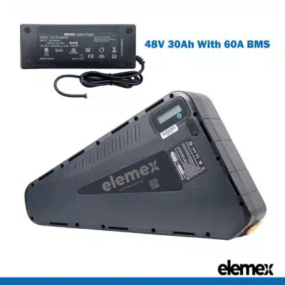 eBike Triangle Battery 48V 30Ah Lithium Pack with 60A BMS + Premium Charger - Elemex