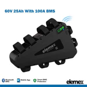 Electric Bike Triangle Battery 60V 25Ah Lithium Pack with 100A BMS - Elemex
