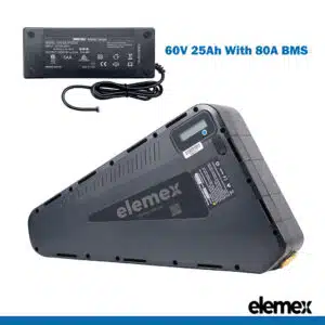  Battery for eBike 60V 25Ah Lithium Pack + Premium Charger - Elemex