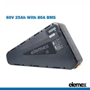 Electric Bike Triangle Battery 60V 25Ah Lithium Pack with 80A BMS - Elemex