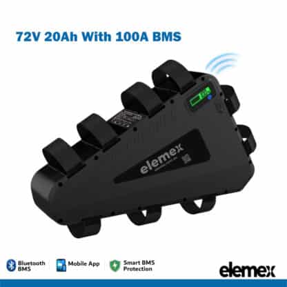 eBike Lithium Battery Pack Triangle 72V 20Ah with 100A BMS - Elemex