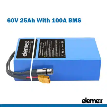 Rectangular Battery ebike 60V 25Ah Li-ion Pack with 80A BMS - Elemex