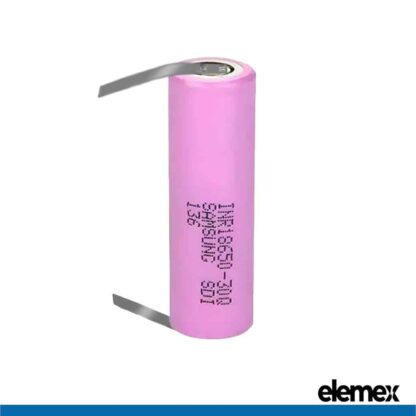 18650 with Solder Tabs 30Q Samsung Battery U-Type - Elemex