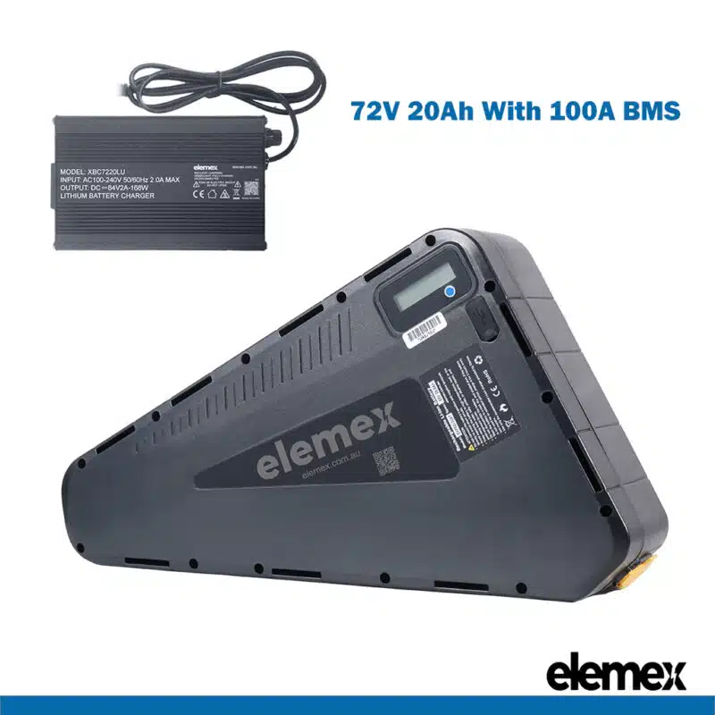 72V Battery eBike 19.2Ah Triangle 100 BMS + Charger - Elemex